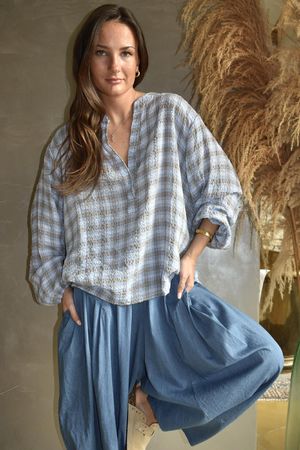 Greta Check Hugh Shirt Denim